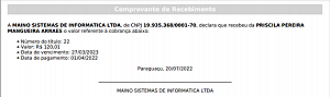 RECIBO DA NF