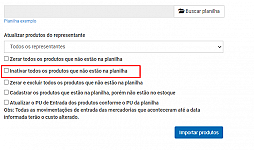 INATIVAR PRODUTOS EM ESTOQUE EM MASSA