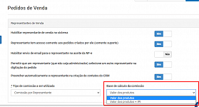 BASE DE CALCULO PARA COMISSÃO DE VENDAS