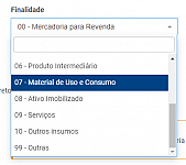 Vincular NF-e não movimentada a ordem de compra
