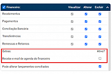 Email automático com os vencimentos do dia