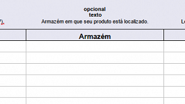 Cadastrar nome do armazém vinculado ao produto por planilha