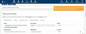 Bloqueio de pedido e orçamento