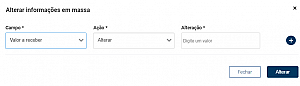 Alterar valor de um pagamento/ recebimento em massa