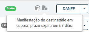 Notificação de que o cliente rejeitou a nf-e