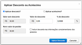 Desconto no pedido de venda