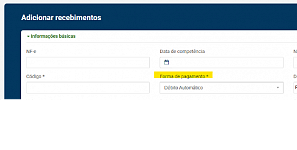 Forma de "recebimento"