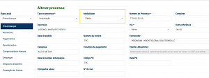 Liberar campo de cliente (adquirente) para modalidade direta